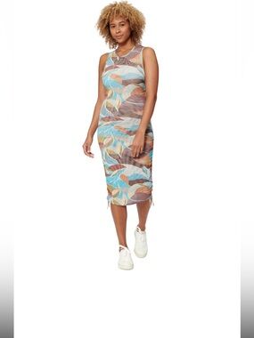 Bar III Multicolor Leaf-Print Midi Skirt